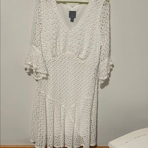 Rabbit Rabbit Rabbit White Textured Midi Dress